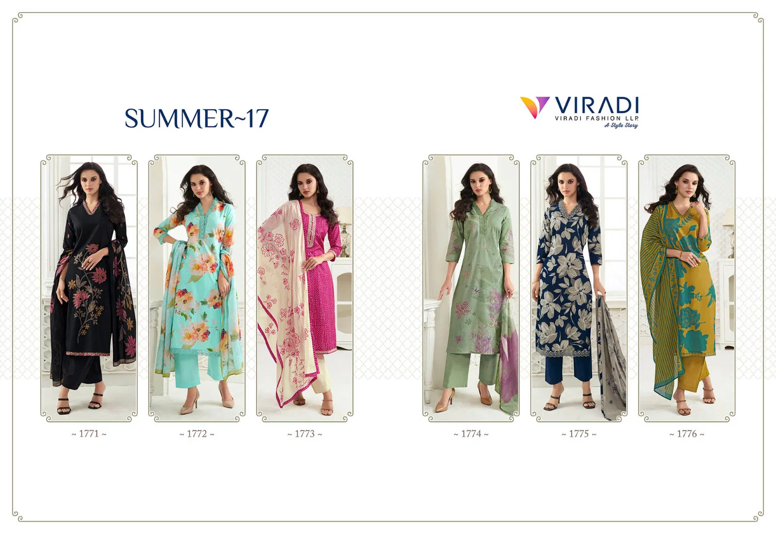 Viradi Summer Vol 17 By Vinay Pure Cotton Digital Printed Kurti With Bottom Dupatta Wholesalers In Delhi
